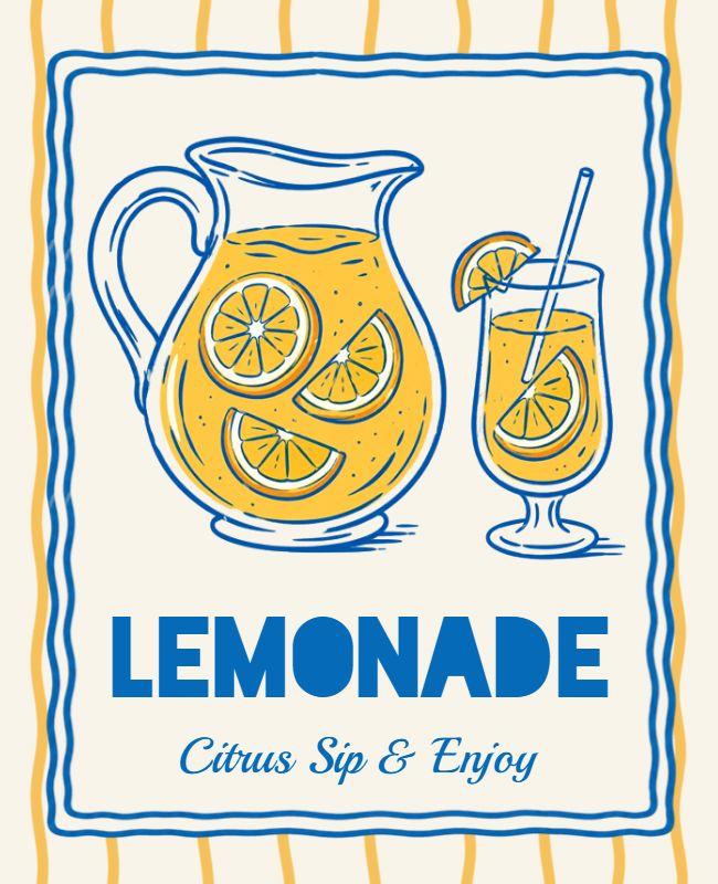 Tropical Citrus Lemonade Drink Poster Template