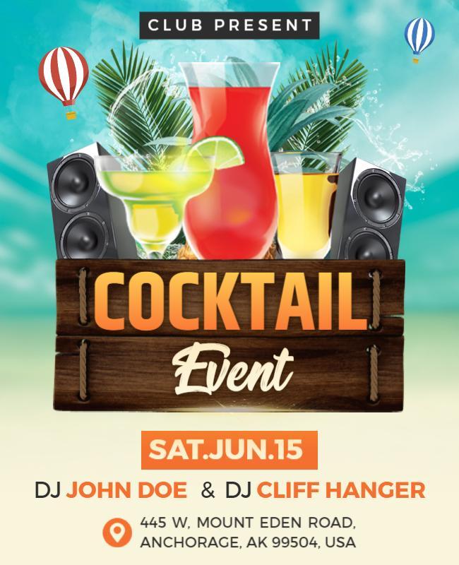 Tropical Cocktail Party Event Flyer Template