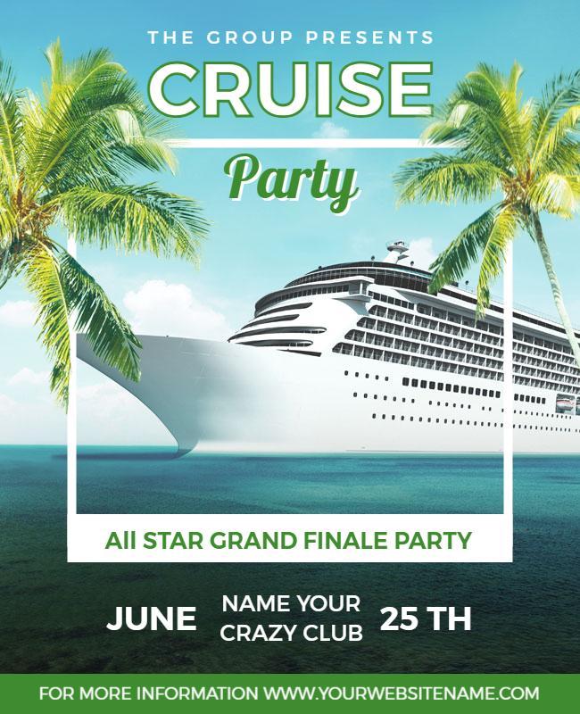 Tropical Cruise Party Celebration Flyer Template