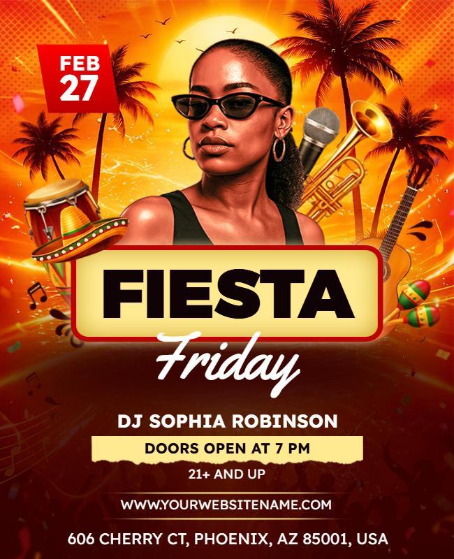 Tropical Fiesta Friday Party Flyer Template