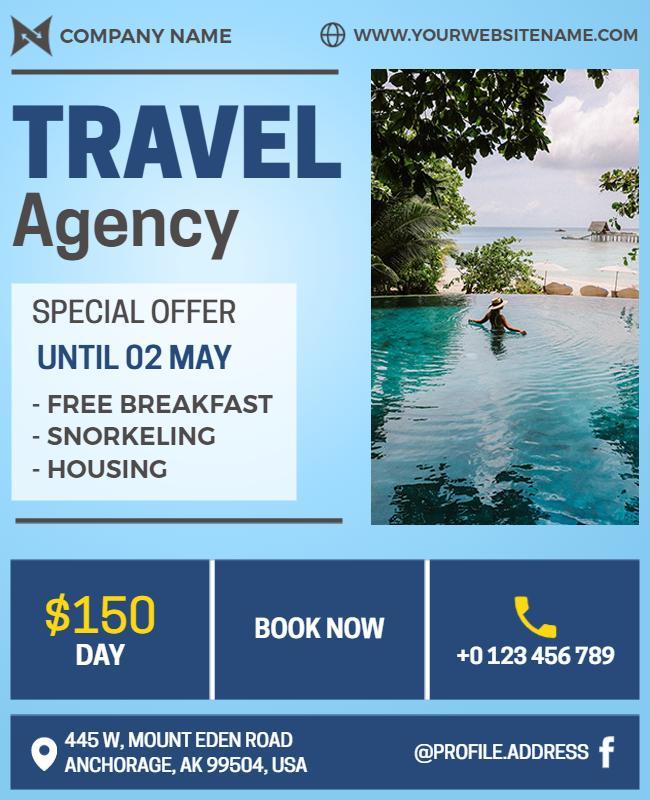 Tropical Getaway Travel Offer Flyer Template