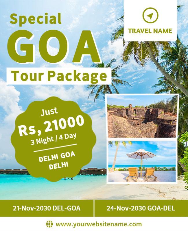 Tropical Goa Travel Package Flyer Template