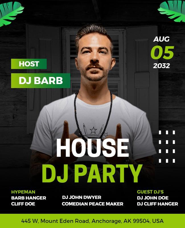 Tropical House Music DJ Party Celebration Poster Template
