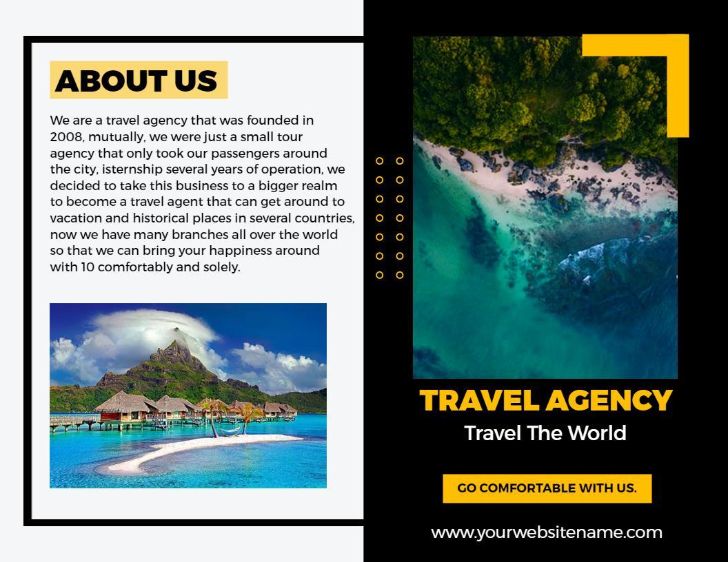 Tropical Island Adventure Travel Agency Bi Fold Brochure Template