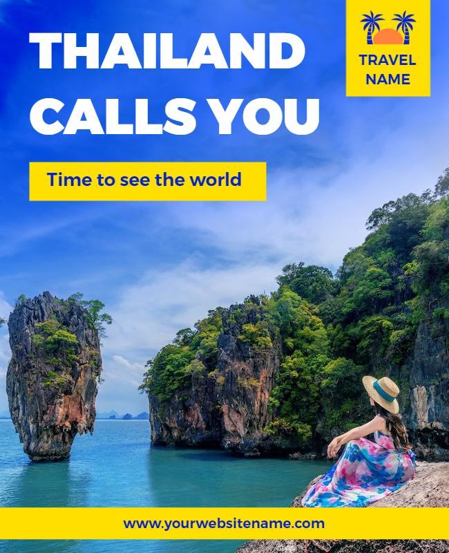 Tropical Island Adventure Travel Inspiration Poster Template