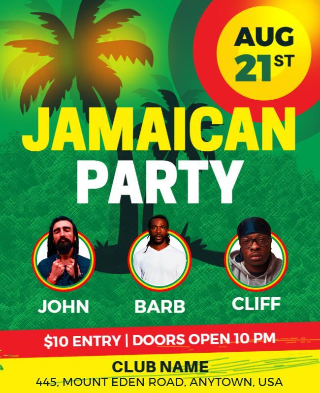 Tropical Jamaican Party Event Flyer Template