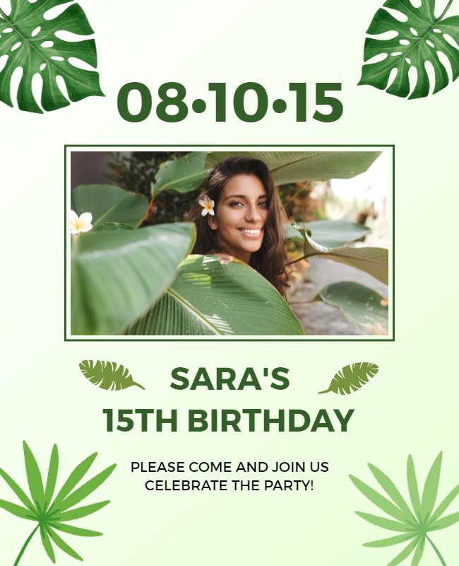 Tropical Jungle Theme Birthday Event Flyer Template