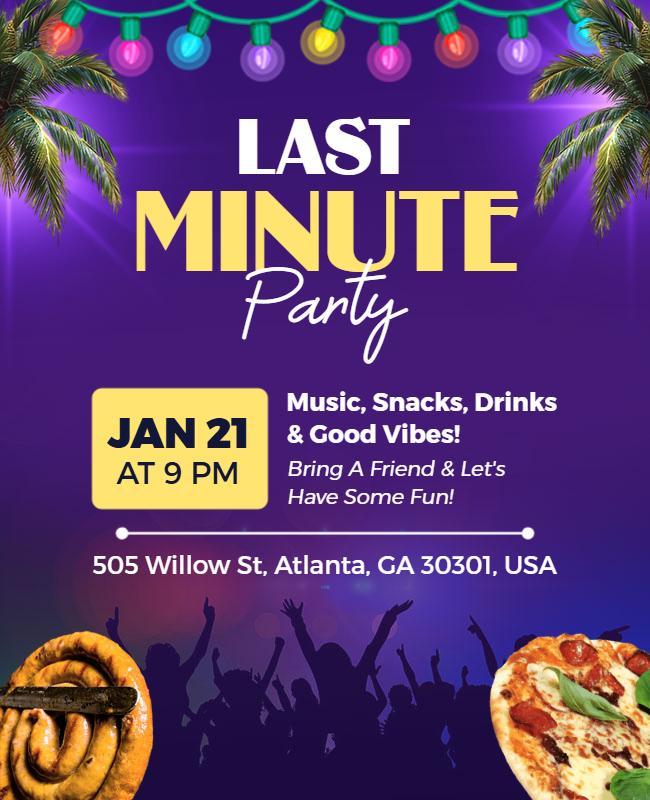 Tropical Last Minute Party Flyer Template