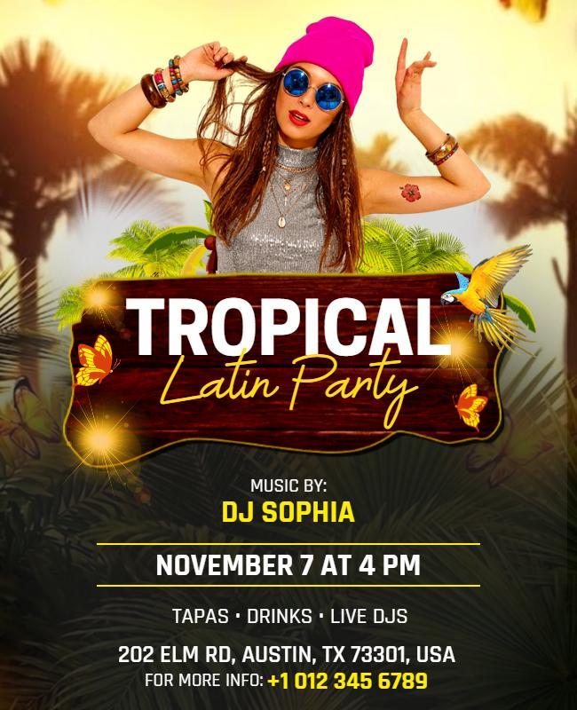 Tropical Latin Party Event Flyer Template