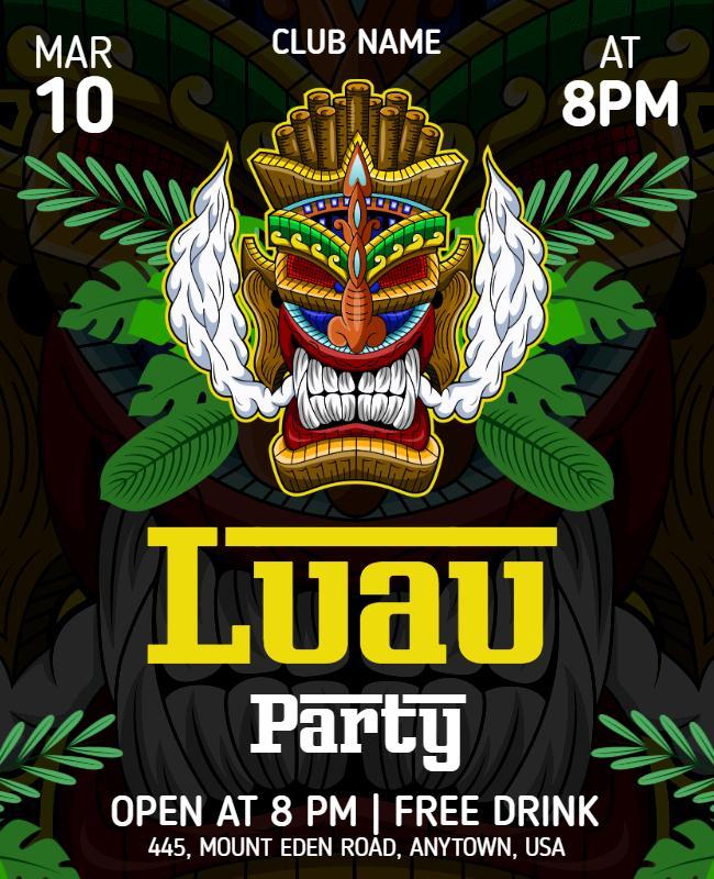 Tropical Luau Party Event Flyer Template