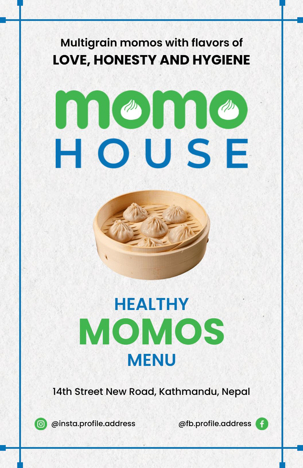 Tropical Modern Assorted Momo Delights Menu Template