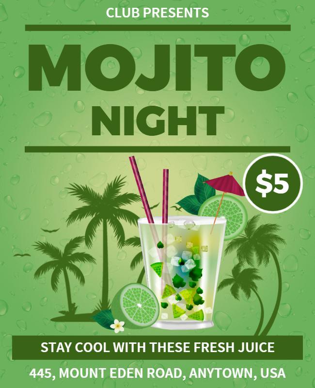 Tropical Mojito Night Event Flyer Template