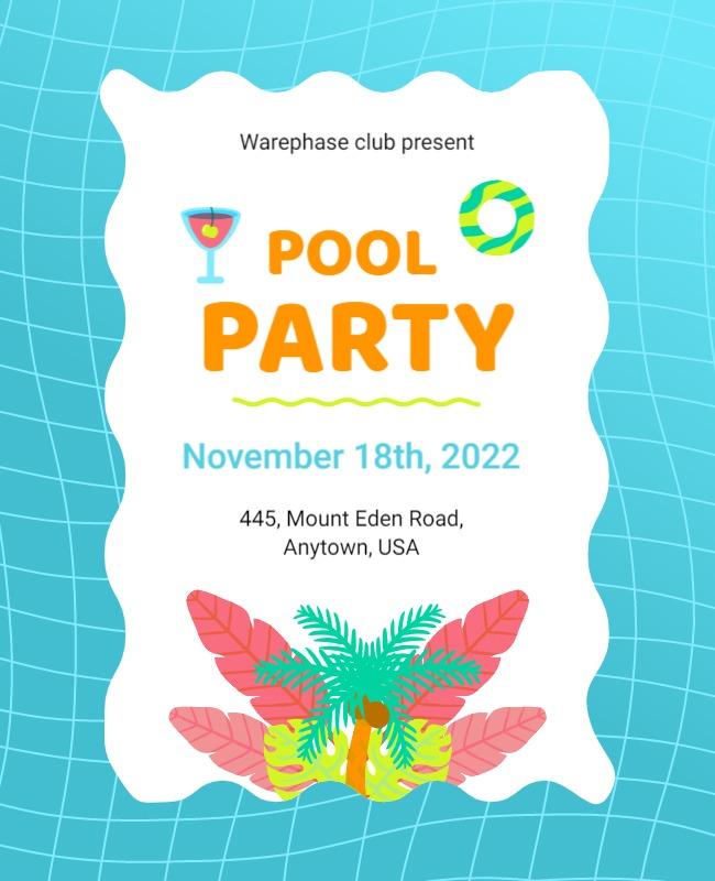 Tropical Pool Party Event Flyer Template