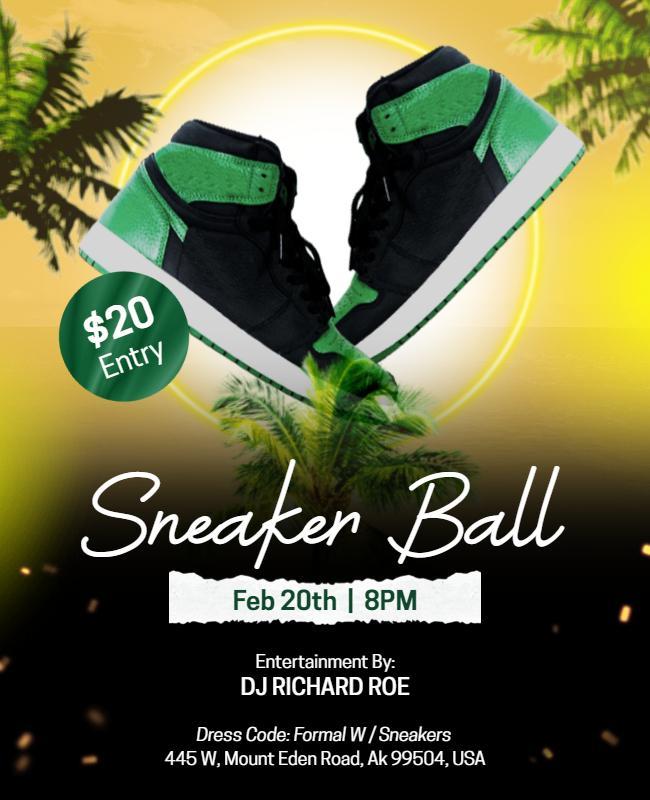 Tropical Sneaker Ball Event Flyer Template