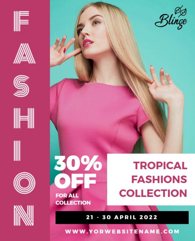 Tropical Spring Fashion Sale Flyer Template