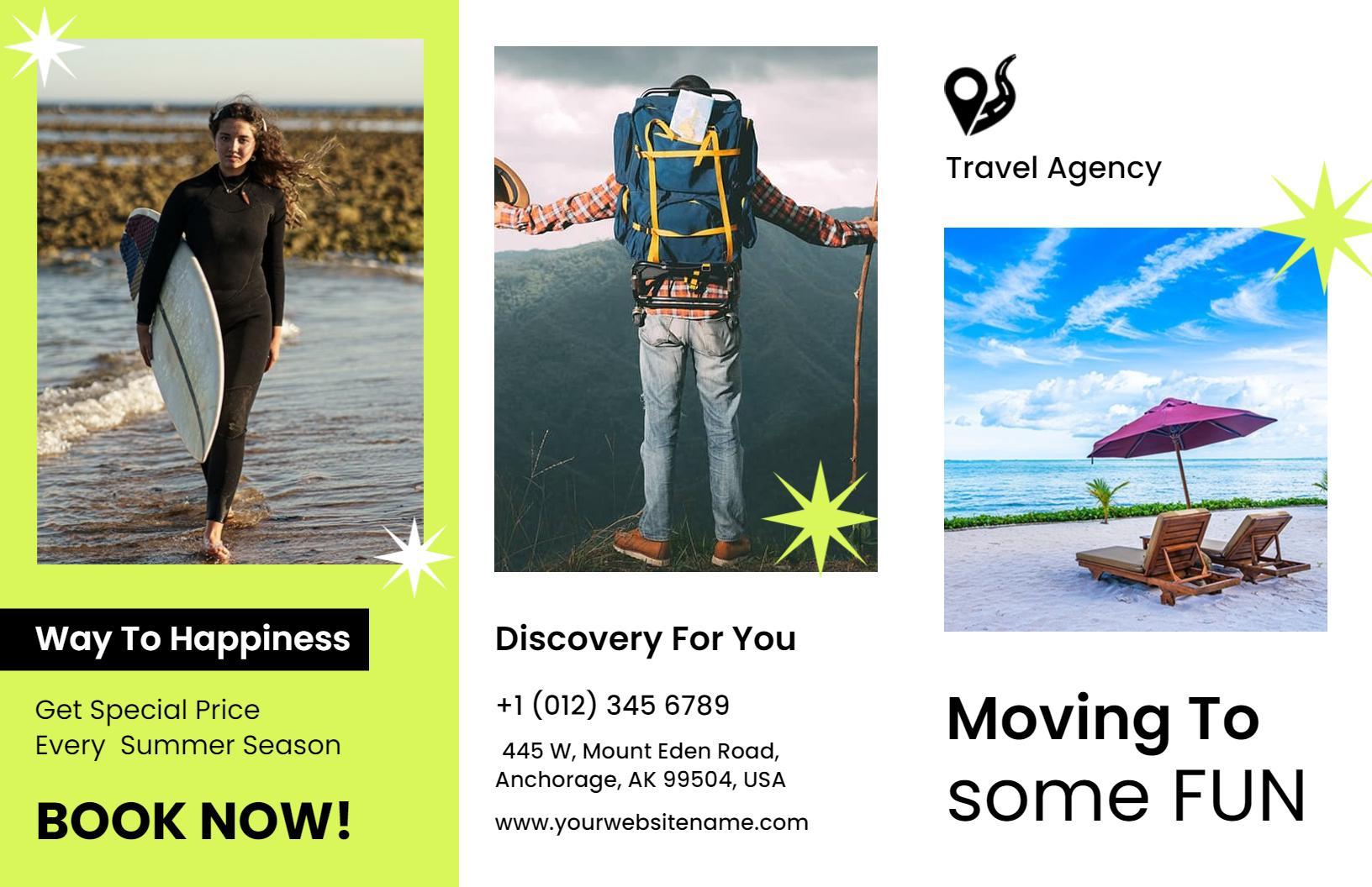 Tropical Summer Adventure Travel Packages Brochure Template