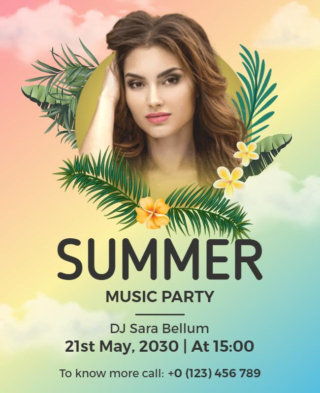 Tropical Summer Music Party Flyer Template