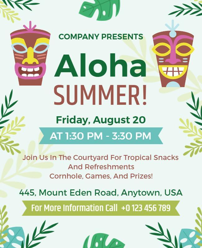 Tropical Summer Party Event Flyer Template