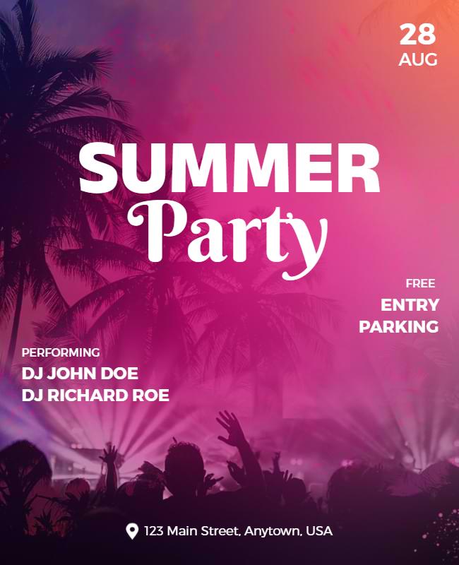 Tropical Summer Party with Djs Flyer Template