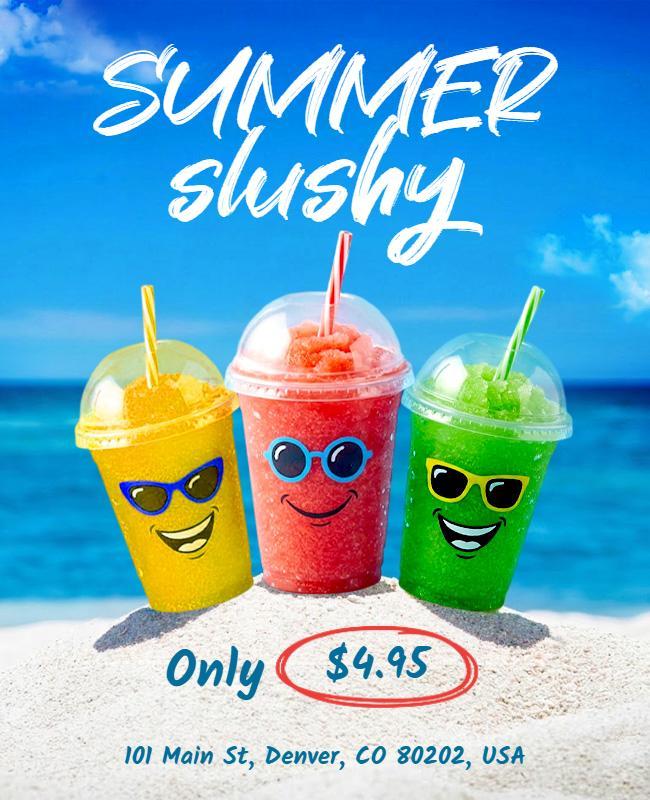 Tropical Summer Slushy Advertisement Poster Template