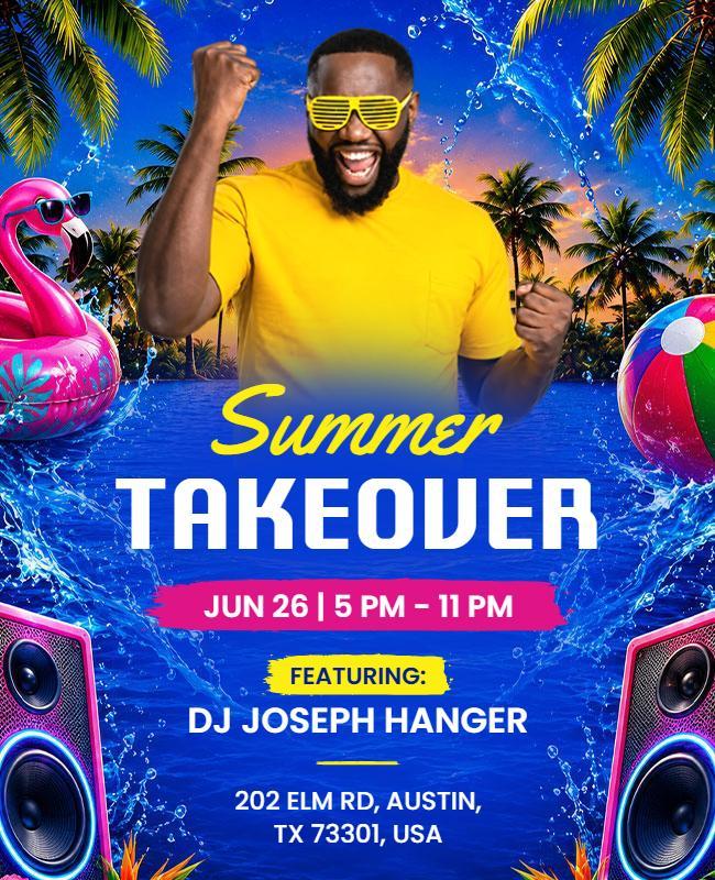Tropical Summer Takeover Flyer Template