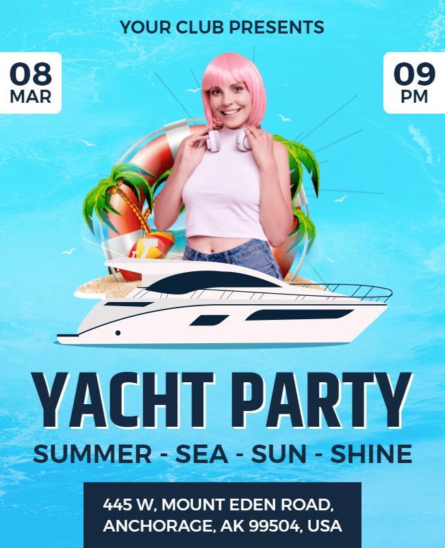 Tropical Summer Yacht Party Event Flyer Template