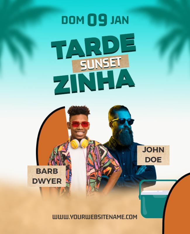 Tropical Sunset Music Event Flyer Template