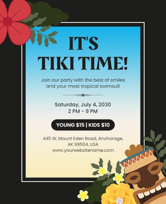 Tropical Tiki Party Event Flyer Template