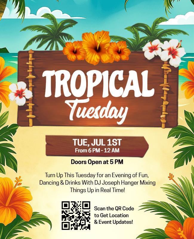 Tropical Tuesday Party Flyer Template