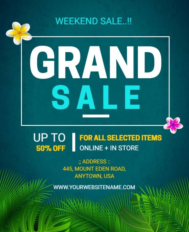 Tropical Weekend Grand Sale Flyer Template