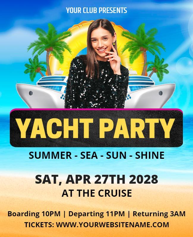 Tropical Yacht Party Cruise Flyer Template