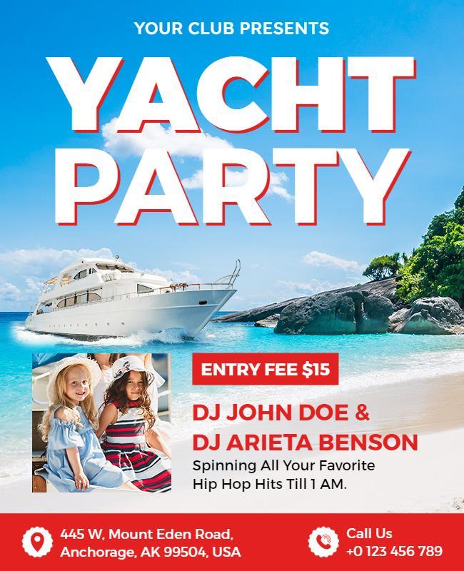 Tropical Yacht Party Event Flyer Template