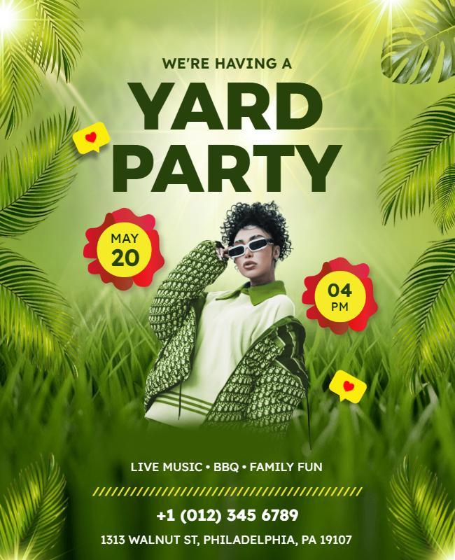 Tropical Yard Party Event Flyer Template