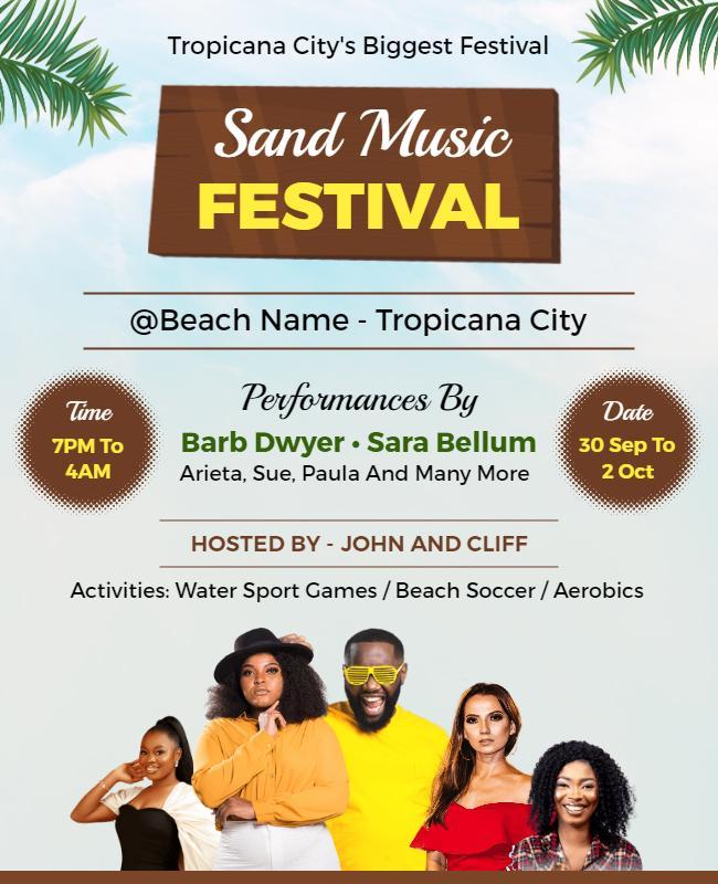 Tropicana City Sand Music Festival Flyer Template