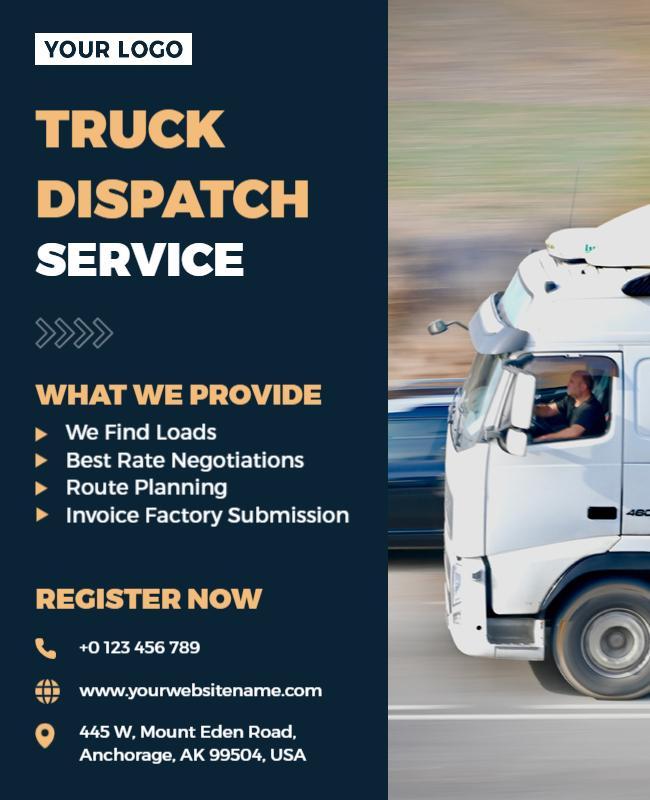 Truck Dispatch Service Promotion Flyer Template