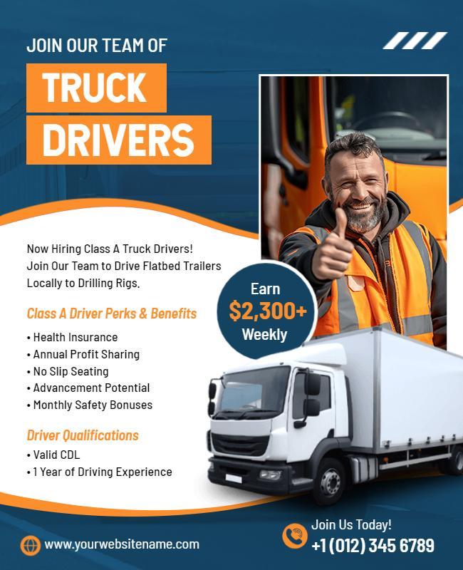 Truck Driver Recruitment Flyer Template