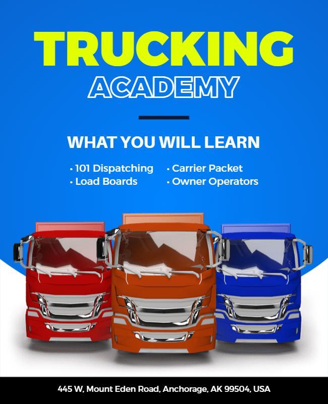 Truck Driving Training Academy Flyer Template