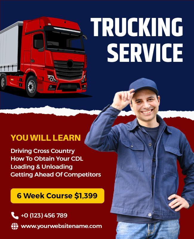 Truck Driving Training Course Flyer Template