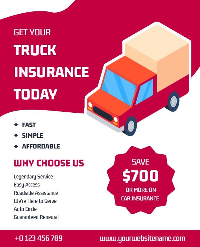 Truck Insurance Flyer Template