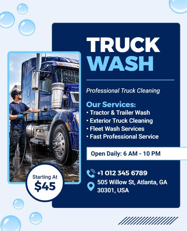 Truck Wash Service Flyer Template