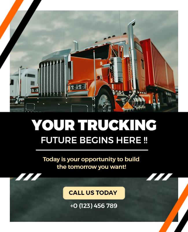 Trucking Business Opportunity Promotional Flyer Template