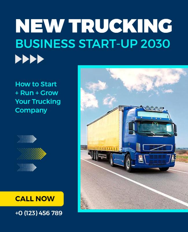 Trucking Business Startup Guide Flyer Template