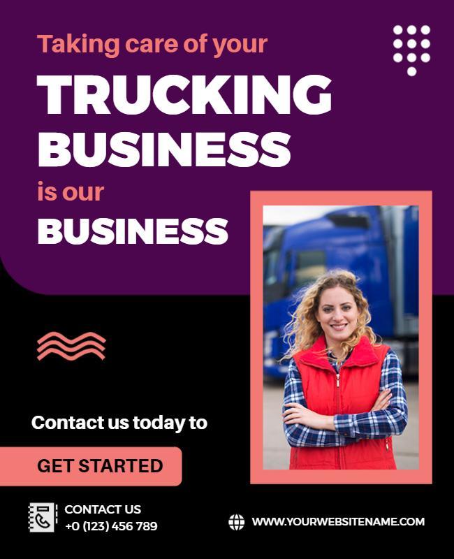 Trucking Company Service Promotion Flyer Template