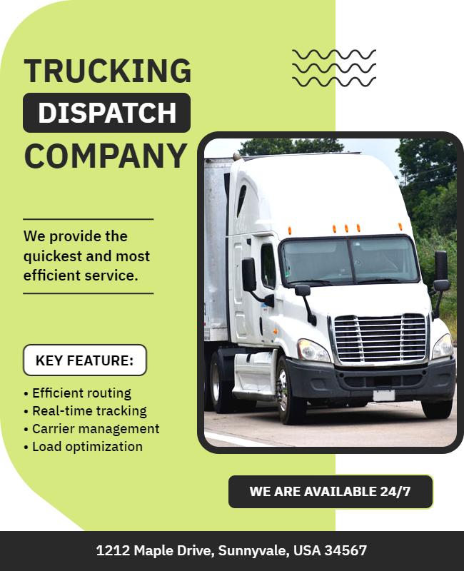 Trucking Dispatch Service Promotional Flyer Template