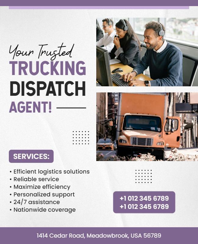 Trucking Dispatch Services Promotional Flyer Template