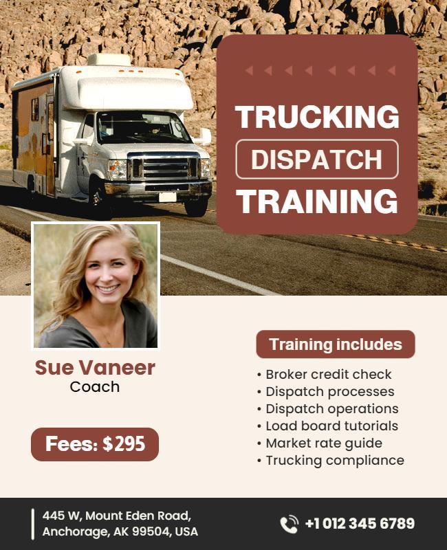 Trucking Dispatch Training Workshop Flyer Template