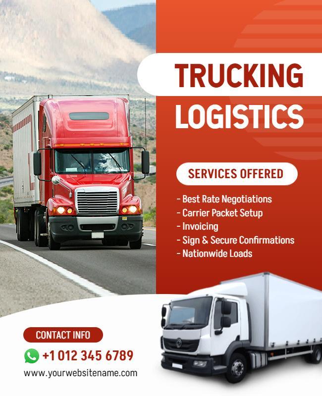 Trucking Logistics Services Promotion Flyer Template