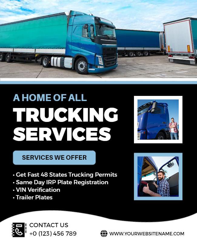 Trucking Services Promotion Flyer Template