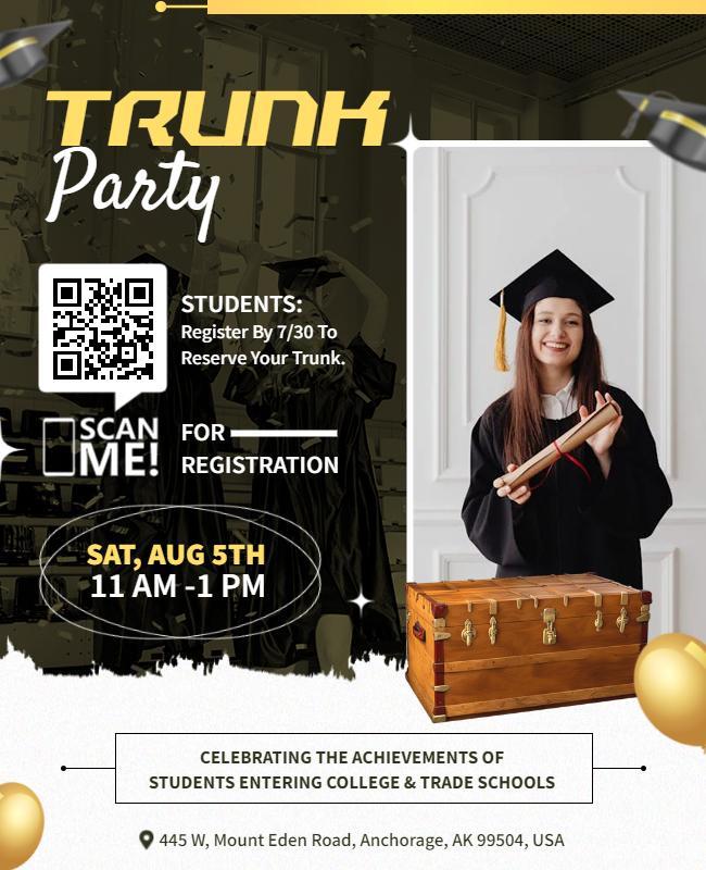 Trunk Party Graduation Celebration Flyer Template