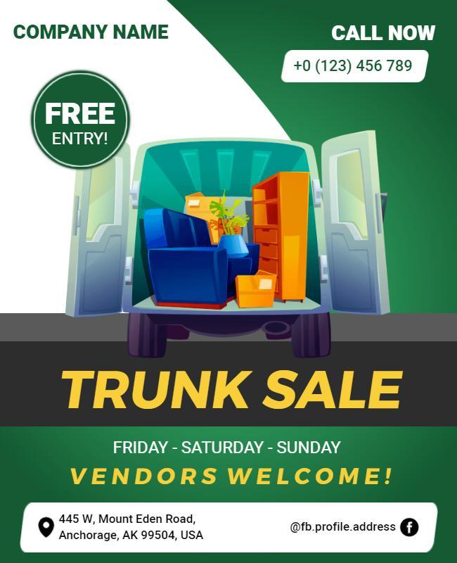 Trunk Sale Event Vendor Invitation Flyer Template